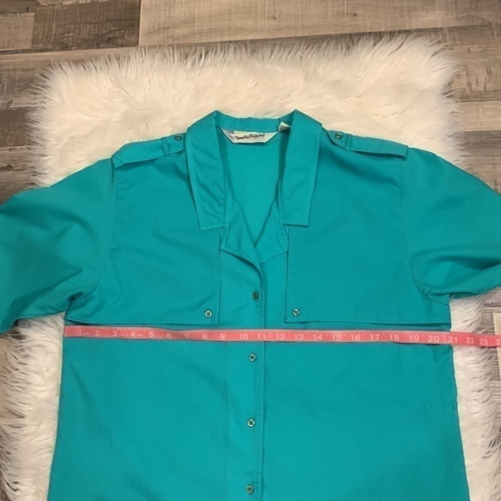 Diane Von Furstenberg vintage button front roll tab safari blouse 12 - Picture 4 of 5